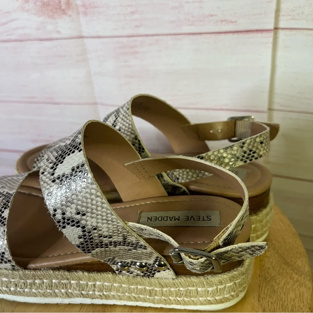 Steve Madden‎ Catia  Snake Espadrilles Sandals Size 8 M